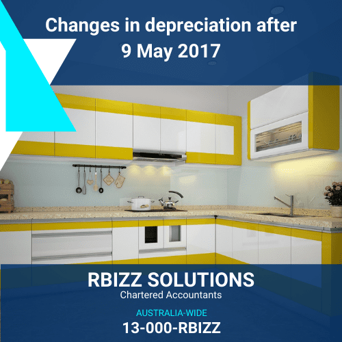 Changes in depreciation after 9 May 2017